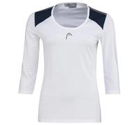Maglietta da tennis da donna (a maniche lunghe) Head Club 22 Tech 3/4 W - white/dark blue - Bianco (XL)