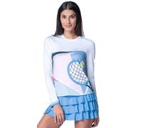 Maglietta da tennis da donna (a maniche lunghe) Lucky in Love Linen Intuition Long Sleeve Shirt - white - Multicolore (XS)