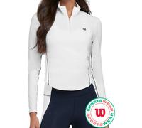 Maglietta da tennis da donna (a maniche lunghe) Wilson Brentwood Half-Zip Longsleeve - Bianco (XL)