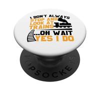 Maglietta da treno per ragazzi Stop and Look e treni PopSockets PopGrip Adesivo