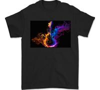 Maglietta Da Uomo 100% Cotone Rock & Roll Musica Effetto Fiamma Heavy Metal