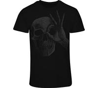 Maglietta da uomo a forma di teschio OK - teschio - Maglietta da uomo - teschio - Halloween - teschio - Death Metal Biker Gothic, Nero , XXXL