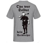 Maglietta da uomo a maniche corte, casual, comoda, alla moda, sportiva, con scollo rotondo, a maniche corte, da uomo, con stampa europea dei soldati tedesca, grigio., 3XL