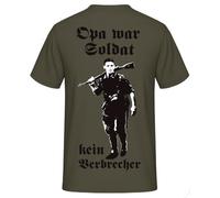 Maglietta da uomo a maniche corte, casual, comoda, alla moda, sportiva, con scollo rotondo, a maniche corte, da uomo, con stampa europea dei soldati tedesca, verde militare, XL