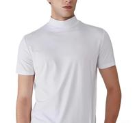 Maglietta da uomo a maniche corte Colletto a mezza altezza per Slim Fit | Colletto medio alto, per un taglio slim fit, design a maniche corte, ideale come strato di base, facile da pulire