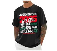 Maglietta da uomo a maniche corte con slogan tedesco divertente per la cerimonia giovanile 2026 ideale come regalo o per celebrare top originale, Le Noir, L