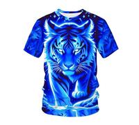 Maglietta da uomo a maniche corte con tigre, felpa con animali, Tigre 2, L
