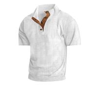 Maglietta da uomo a maniche corte con vestibilità regolare, camicetta da uomo alla moda primavera ed estate classica in velluto a coste collo a maniche corte tinta unita top in velluto a coste camicia