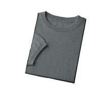 Maglietta da uomo a maniche corte da uomo, girocollo, lavorato a maglia, slim fit, Grigio En8, XXL