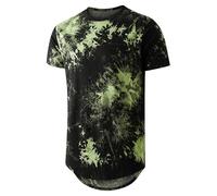 Maglietta da uomo a maniche corte per la vita quotidiana, casual e alla moda, stampa orfana rotonda, girocollo, a maniche corte, per sport al chiuso e all'aperto, vita quotidiana, AG., 3XL