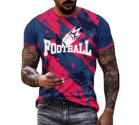 Maglietta da uomo a maniche corte per la vita quotidiana da uomo estiva alla moda personalità casual calcio rugby maglietta sportiva a maniche corte per sport indoor outdoor vita quotidiana, Rosa