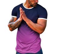 Maglietta da uomo a maniche corte per la vita quotidiana, da uomo, estiva, casual, a maniche corte, per sport al chiuso e all'aperto, vita quotidiana, Grigio scuro, 5XL
