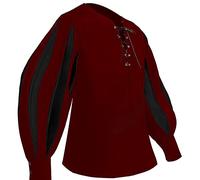 Maglietta da uomo a maniche lunghe, camicia da uomo di grandi dimensioni, stile principe di corte medievale ricamo dorato