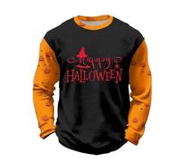 Maglietta da uomo a maniche lunghe con cappello da strega Happy Halloween
