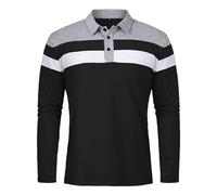 Maglietta da uomo a maniche lunghe con design abbinato, vestibilità ampia, alla moda, combinata per look casual, versatile, indossabile nella vita di tutti i giorni, lavoro, alta qualità per un