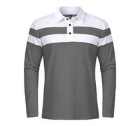 Maglietta da uomo a maniche lunghe con design abbinato, vestibilità ampia, alla moda, combinata per look casual, versatile, indossabile nella vita di tutti i giorni, lavoro, alta qualità per un