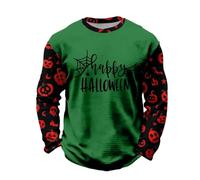 Maglietta da uomo a maniche lunghe con grafica a contrasto Happy Halloween