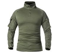 Maglietta da uomo a maniche lunghe da combattimento con cerniera a 1/4, per escursionismo, sport, maglia increspata, maglia a maniche corte, con ricamo floreale, con buco della serratura, camicetta
