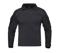 Maglietta da uomo a maniche lunghe da combattimento con cerniera a 1/4, per escursionismo, sport, maglia increspata, maglia a maniche corte, con ricamo floreale, con buco della serratura, camicetta