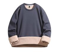 Maglietta da uomo a maniche lunghe, in morbido velluto per l'inverno, con caldo come comodo top, grigio., L