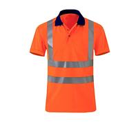 Maglietta da uomo ad alta visibilità, polo da lavoro di sicurezza, a maniche corte, comoda, traspirante, resistente, con nastro riflettente, Oppure 1, L