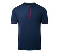 Maglietta da uomo alla moda a maniche corte per un comfort casual, alla moda per il tempo libero, dal design alla moda e dalla sensazione morbida, Blu marino, 3XL