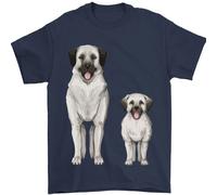 Maglietta Da Uomo Anatolian Shepherd Dog E Cucciolo 100% Cotone