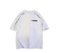 Maglietta da uomo casual a righe con design classico a blocchi di colore per attività all'aria aperta traspirante, per le avventure sportive quotidiane come top estivo leggero, bianco, L