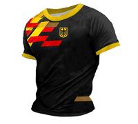 Maglietta da uomo casual e confortevole maglietta da uomo con scollo rotondo e maniche corte nello stile del carro armato tedesco di tigre della seconda guerra mondiale, Nero , XL