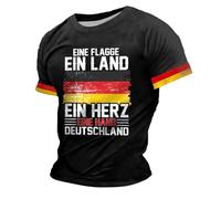 Maglietta da uomo casual e confortevole maglietta da uomo con scollo rotondo e maniche corte nello stile del carro armato di tigre tedesco della seconda guerra mondiale, Nero , XL