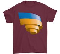 Maglietta Da Uomo Con Bandiera Curva Dell'Ucraina 100% Cotone