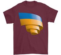 Maglietta Da Uomo Con Bandiera Curva Dell'Ucraina 100% Cotone