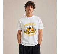 Maglietta da uomo con birra, stile casual e divertente, maglietta da uomo 100% cotone, disegno con bicchieri di birra e scritta 'Finché c'è birra c'è speranza', perfetta per feste, vacanze, tempo