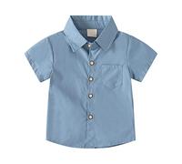 Maglietta da uomo con bottoni per e grandi, da 2 a 8, multicolore opzionale da uomo, Blu, 3-4 Jahre