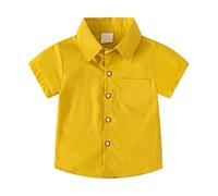 Maglietta da uomo con bottoni per e grandi, da 2 a 8, multicolore opzionale da uomo, giallo., 2-3 Jahre