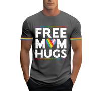 Maglietta da uomo con cuore arcobaleno, elegante maglietta a maniche corte con simbolo a cuore colorato e scollo rotondo, maglietta dichiarazione per il mese Pride e tutti i giorni, Stil#m04 Grigio