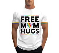 Maglietta da uomo con cuore arcobaleno, elegante maglietta a maniche corte con simbolo a cuore colorato e scollo rotondo, maglietta dichiarazione per il mese Pride e tutti i giorni, Stil#m06 Bianco, L