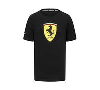 Maglietta da uomo con grande scudo Scuderia Ferrari, nero, S