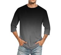 Maglietta da uomo con maniche a tre quarti e scritta "Don't me I'll Come", colore sfumato, Nero , L