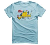 Maglietta Da Uomo Con Mappa Di Amity Island Di JAWS Licenziata Ufficialmente