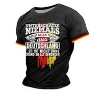 Maglietta da uomo con motivo umoristico della Germania, divertente top con bandiera, per feste, serate di calcio o per il tempo libero, Stil_d01 Nero, XXL