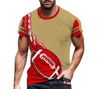 Maglietta da uomo con muscolo fitness 2025 maglietta casual sportiva da uomo alla moda comoda sciolta traspirante a maniche corte camicetta per palestra all'aperto sport vita quotidiana, Rosso, 3XL