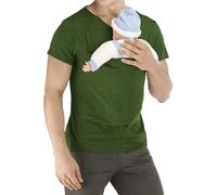 Maglietta da uomo con scollo a V, a maniche corte, da uomo, da pelle a pelle, con tasca, a maniche lunghe, leggera, Verde, XL