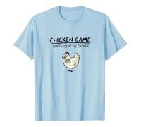 Maglietta da uomo con scollo a V e chicken game Don't Look at The Chicken Divertente pollo maglietta sexy da uomo, Azzurro, S