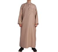 Maglietta da uomo con scollo a V, in cotone: polo da uomo, a maniche corte, per il tempo libero, con effetto a righe, casual, a collo alto, a maniche corte, leggera, comoda, traspirante, cachi, 66