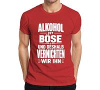 Maglietta da uomo con scritta "Alkohol ist böse und deshalb Statement