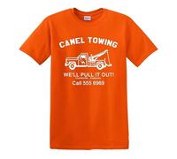 Maglietta da uomo con scritta "Camel Towing" (lingua italiana non garantita), T-shirt Arancione Stampa Bianca, 5XL