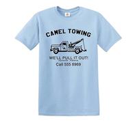 Maglietta da uomo con scritta "Camel Towing" (lingua italiana non garantita), T-shirt Blu Cielo Stampa Nera, 3XL