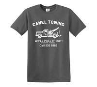 Maglietta da uomo con scritta "Camel Towing" (lingua italiana non garantita), T-shirt Carbone Stampa Bianca, M