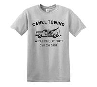 Maglietta da uomo con scritta "Camel Towing" (lingua italiana non garantita), T-shirt Grigio Stampa Nera, M